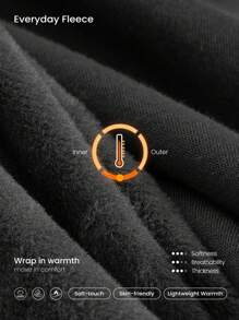 GLOWMODE 混紡棉毛絨寬鬆闊腳褲,配口袋舒適保暖 - 黑色 - 查看 4