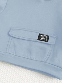 Cozy Pixies Toddler/Infants Casual Hoodie Sweatshirt With Front Pocket, Long Sleeve, Thermal Lined, For Autumn/Winter