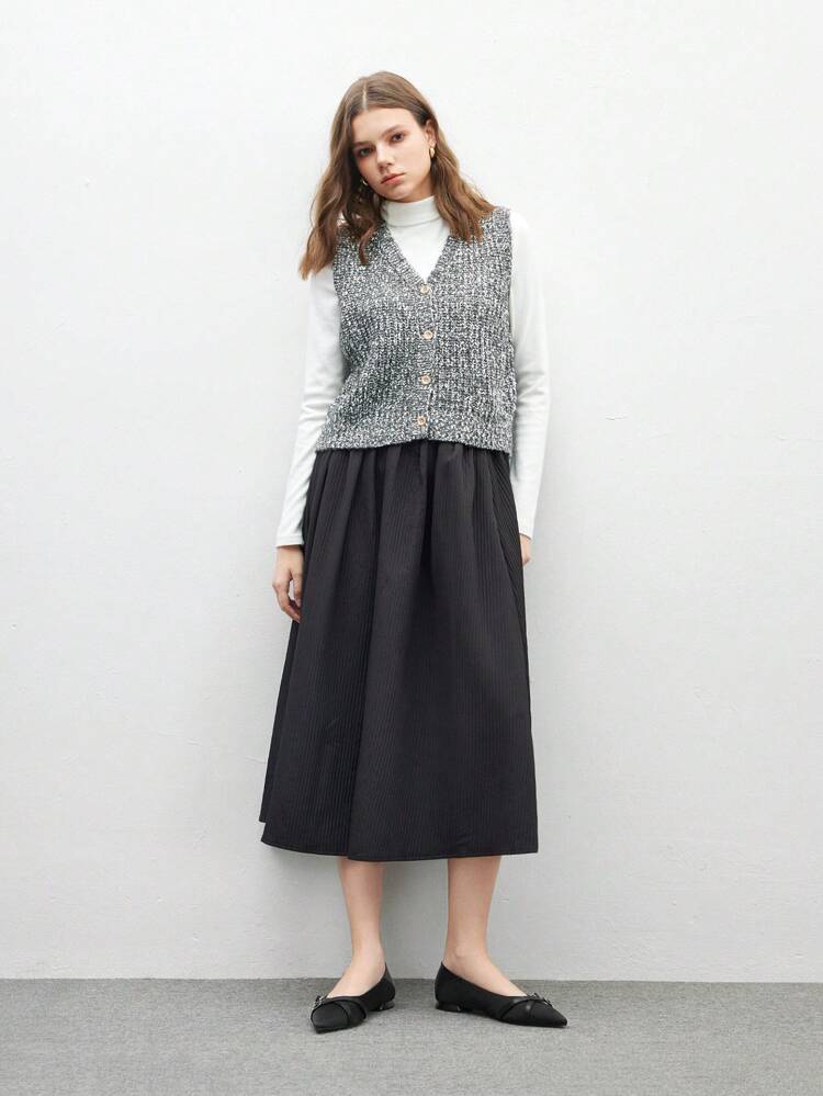 CUCCOO BIZCHIC Women's Black Crossover Strap With Silver Decor Buckle Minimalist Casual Flat Slide Sandals Spring Shoes Spring Break Easter