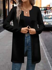 SHEIN Clasi 休闲简约女士钻石装饰蝴蝶结设计常规夹克，适合夏季