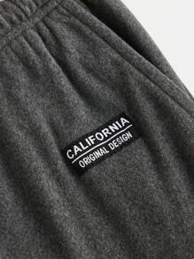 SHEIN Leap Crew Tween Girls' Casual Loose Letter Print Comfortable Mid-Rise Pants - Grey - View 3