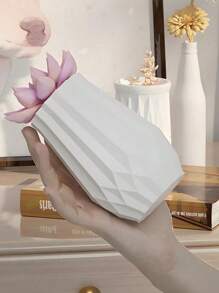 钻石形切花花瓶、烛台、手工桌面装饰、圆形石膏和滴胶模具的 3d 硅胶模具 - 白色 - 查看 5