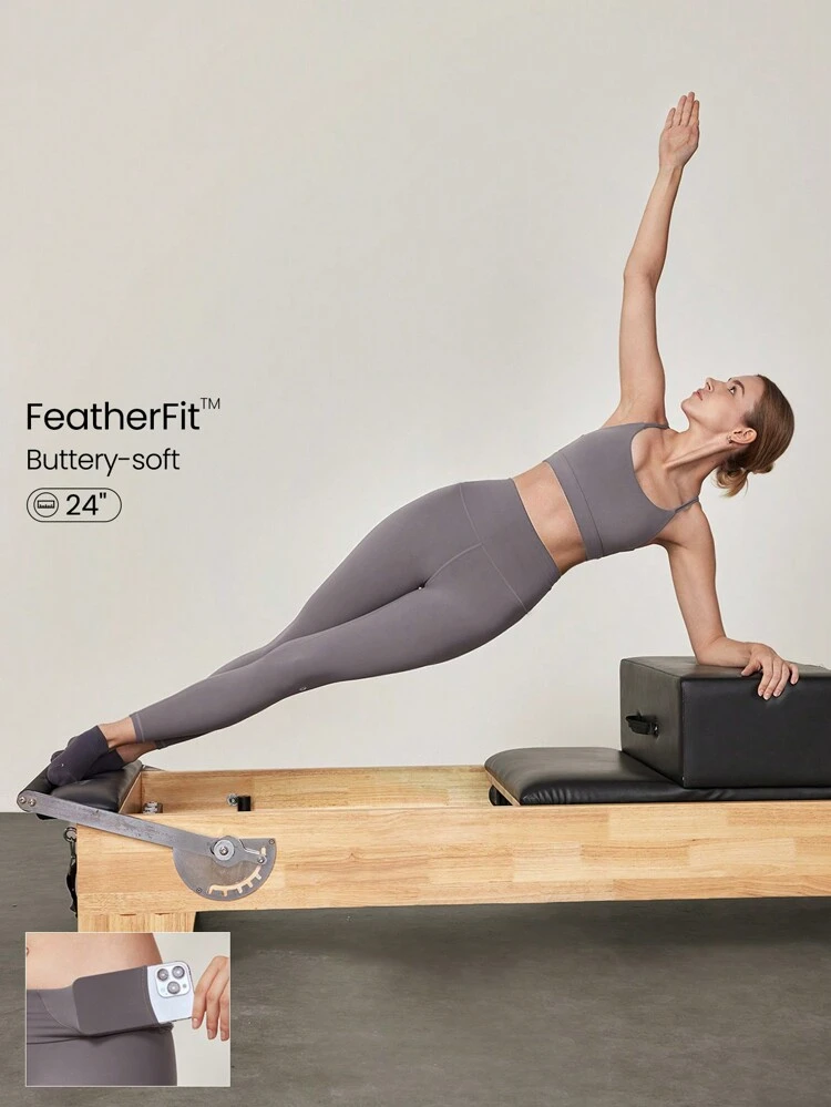 24" FeatherFit™ Low Impact 3/4 Leggings Gym  Spring Summer