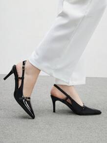 CUCCOO BIZCHIC Women's Fashion Versatile Pointed Toe High Heel Pumps Valentine's Day - Black - View 4