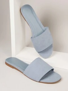 SHUZIA Women's Comfortable, Durable, Essential Flat Sandals - Dusty Blue - View 3