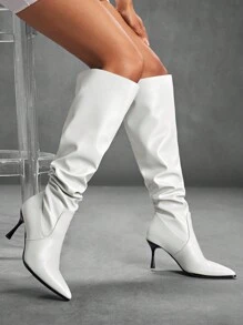 CUCCOO SZL 时尚秋冬女士性感高跟过膝派对靴 - 薄荷綠 - 查看 2