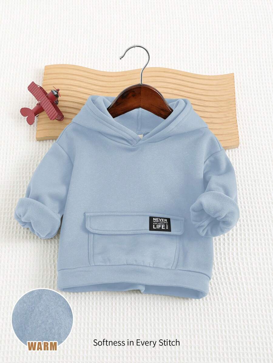 Cozy Pixies Toddler/Infants Casual Hoodie Sweatshirt With Front Pocket, Long Sleeve, Thermal Lined, For Autumn/Winter