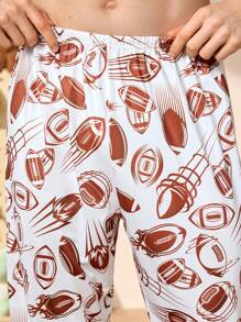Happy Jammies بنطلون رياضي مرن على الخصر للرجال بطبعات ديكور كاملة