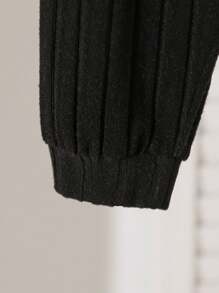 Baby Boy Autumn And Winter Simple Leisure Home Warm Black And White Gray Splicing Hat Set - Multicolor - View 7