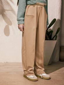 SHEIN 1pc Girls Casual City Style Sweatpants With Small Pocket Design, Comfortable Leisure Pants For Outdoor, Sports, And Daily Wear