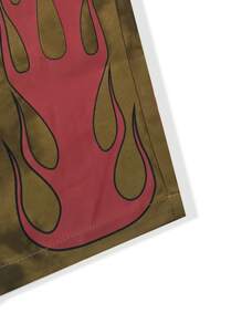 PAVTROS Manfinity Streetrush Men Wear Flame-Printed Trousers At Side Feet, Clothes Suitable For Street - Khaki - View 4