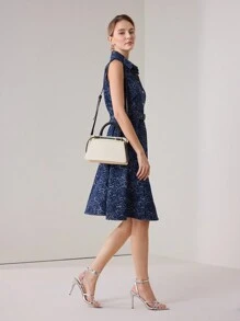 MOTF PREMIUM Bolso de mano con detalles de bloque de color y cremallera para mujer