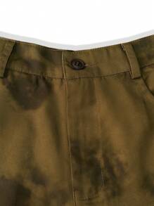 PAVTROS Manfinity Streetrush Men Wear Flame-Printed Trousers At Side Feet, Clothes Suitable For Street - Khaki - View 6