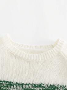 Cozy Pixies Suéter casual de cuello redondo y manga raglán para niño, versátil - Multicolor - Ver 3