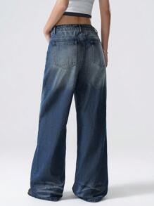 LYSMO Women's Front Button Pocket Simplistic Design Casual Jeans, Everyday Wear