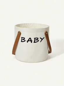 Cozy Pixies 1pc Đồ chơi tối giản nhiều kích cỡ, giỏ đựng đồ giặt và cất đồ, thích hợp cho trẻ em - Màu be - Xem 2