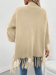 SHEIN LUNE Dames effen kleur drop shoulder lange mouwen rits voorkant casual vest voor herfst/winter