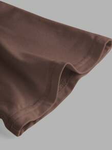 SHEIN Girlism Koszulka dla dziewcząt w stylu tween, dopasowana, swobodna, z okrągłym dekoltem, marszczonymi, rozszerzanymi rękawami i długim rękawem