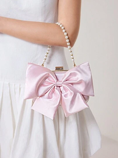 MOTF PREMIUM FASHIONABLE & ELEGANT BOW DECOR EVENING CLUTCH, VALENTINES, PERFECTLY MATCHING WITH PROM DRESSES FOR WOMEN, PROM ACCESSORIES,SEQUIN DRESS WOMEN,SPARKLY DRESS,ELEGANT DRESSES FOR WOMEN, PROM BAG FOR PARTY