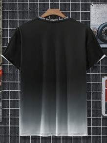Manfinity Homme Plus Size Heren Letter Print Ronde Hals Korte Mouw Casual T-shirt