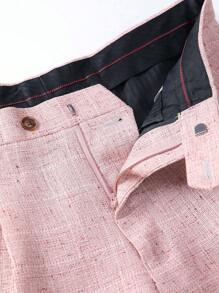 Manfinity Homme Men Casual Collared Double Breasted Blazer And Pants Suit For Autumn - Red - View 4