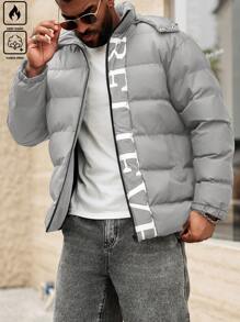 Manfinity CasualMax Plus Size Men Winter Zip-Up Jacket, Simple & Fashionable For Casual Daily Wear