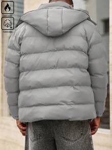 Manfinity CasualMax Plus Size Men Winter Zip-Up Jacket, Simple & Fashionable For Casual Daily Wear
