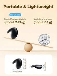 Teckwe 无线耳塞，入耳式睡眠耳机，噪音阻隔 LED 电量显示，舒适佩戴，适合睡眠、工作、徒步旅行 - 黑色 - 查看 2