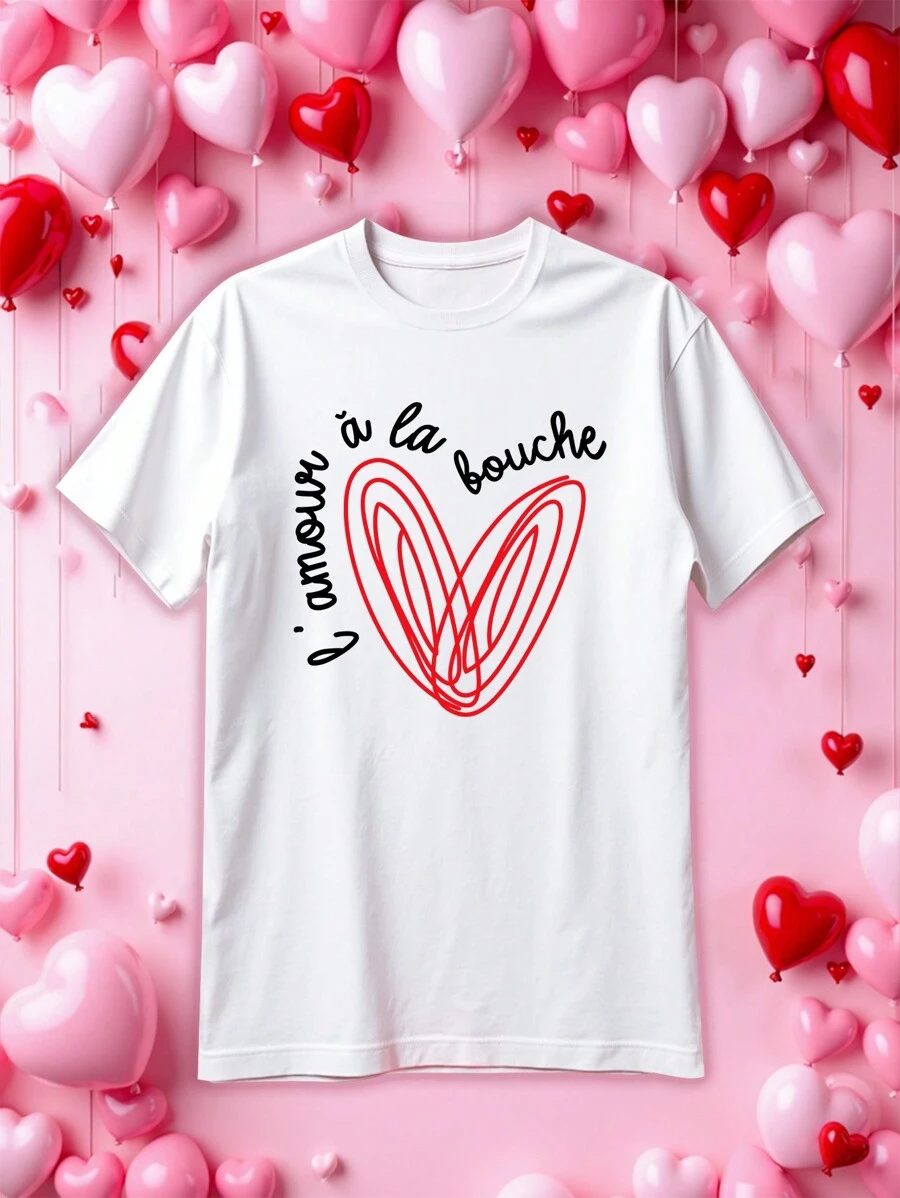 Manfinity Chillmode Camiseta Gráfica de Mangas Curtas com Gola Careca Masculina, Casual e Minimalista