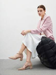 CUCCOO BIZCHIC Zapatos de tacón alto de punta afilada con diseño simple, para uso casual diario