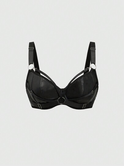 Grunge Punk Women's Casual Dark Punk Goth PU Underwire Lingerie Bralette