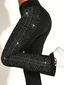 Cheerettes Strass-Verzierte Damen Sport Leggings für Tanztraining & Cheerleader Bühne