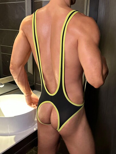 DrisQ Men's Hollow Out Sexy Bodysuit Underwear Bridallingerie