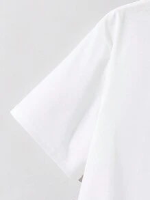 SHEIN Tween Boy Soccer Graphic Short Sleeve T-Shirt & Shorts Set - White - View 2