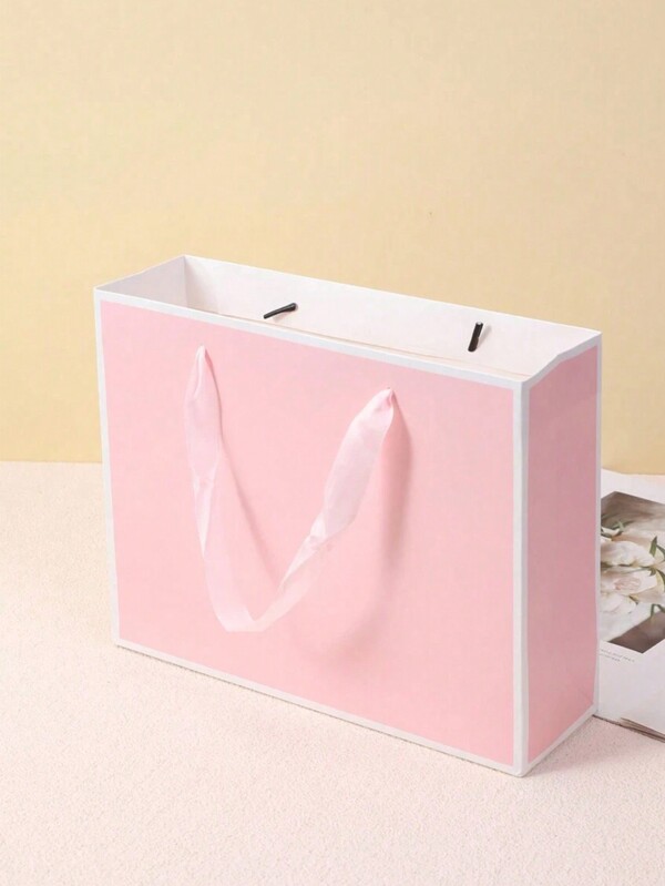 SHEIN 1pc Simple Pink Gift Packaging Bag, Casual Daily Storage Valentine's Day