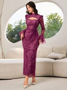 Modelyn Vestido casual de uso diario con mangas largas, minimalista y con estilo para mujeres