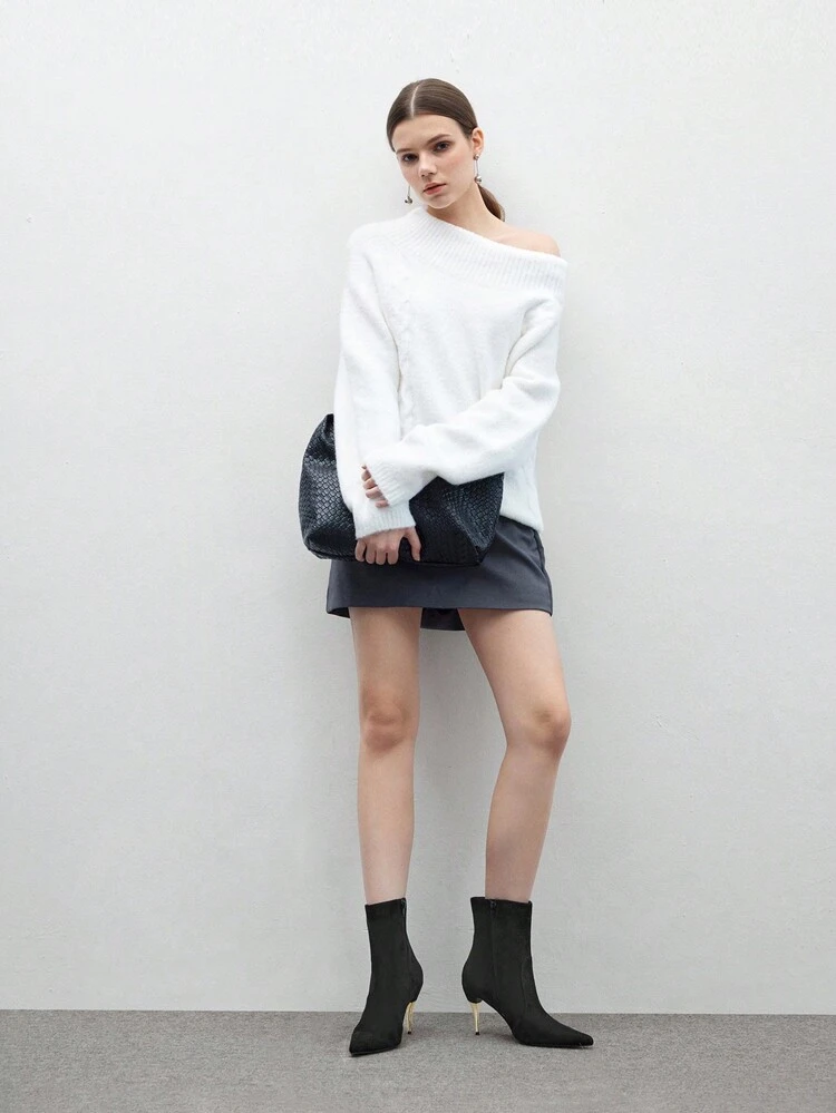 CUCCOO BIZCHIC Bottes noires à talon haut mode à bout pointu pour femmes, idéales pour la Saint-Valentin