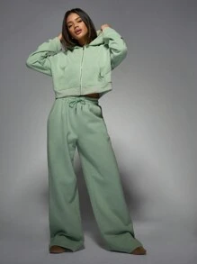 MISSGUIDED 短款拉链连帽衫 运动休闲居家服卫衣 休闲运动风 秋冬外套 圣诞节 - 綠色 - 查看 8