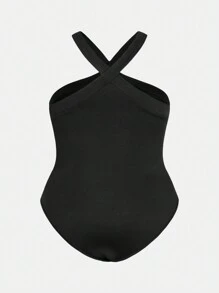 SHEIN EZwear Body casual de unicolor para mujer de talla grande