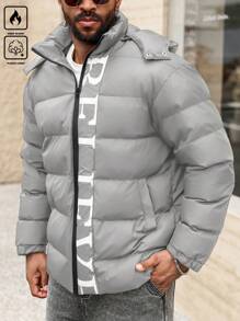 Manfinity CasualMax Plus Size Men Winter Zip-Up Jacket, Simple & Fashionable For Casual Daily Wear