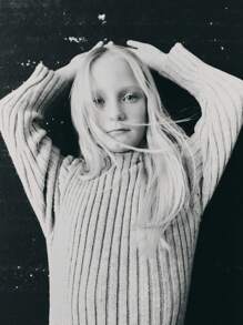 SHEIN Tween Girl Ribbed Knit Sweater Dress - Light Grey - View 6