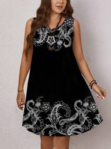 EMERY ROSE 女士大码休闲简约圆领无袖连衣裙，适合夏季