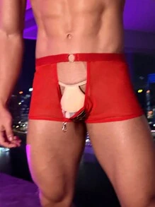 DrisQ Quần lót lưới hở gợi cảm cho nam - Đỏ - Xem 4