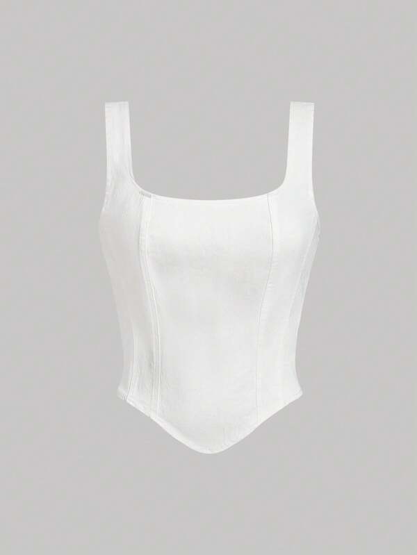 SHEIN MOD Top camisole de damă de culoare solidă, ocazional la modă simplă, pentru purtarea zilnică