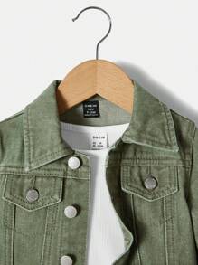 SHEIN Ensemble de 2 pièces pour bébés garçons : une veste en jean à manches longues décontractée et un pantalon en jean avec poches cargo, pour une tenue de sortie
