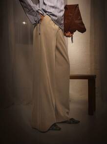 Athîral Women Loose & Wide Leg Casual Office Trousers, Solid Color