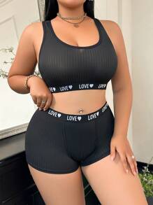 3pcs/Set Women's Underwear Set With Letter Embroidered Elastic Band For Everyday Wear Casual Without Padding