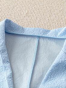 Flirla 全新设计休闲时尚百搭纹理皱褶面料短袖西装外套和上衣套装，轻盈