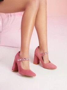 Zapatos De Tacón Alto Rosados De Moda Para Mujeres - Rosa Pálido - Ver 3
