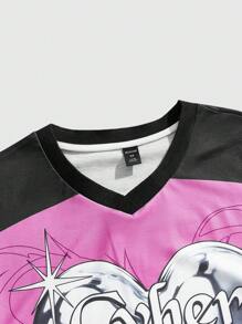 ROMWE MEN Prep 男士图案印花休闲 T 恤，简约时尚，适合日常穿着